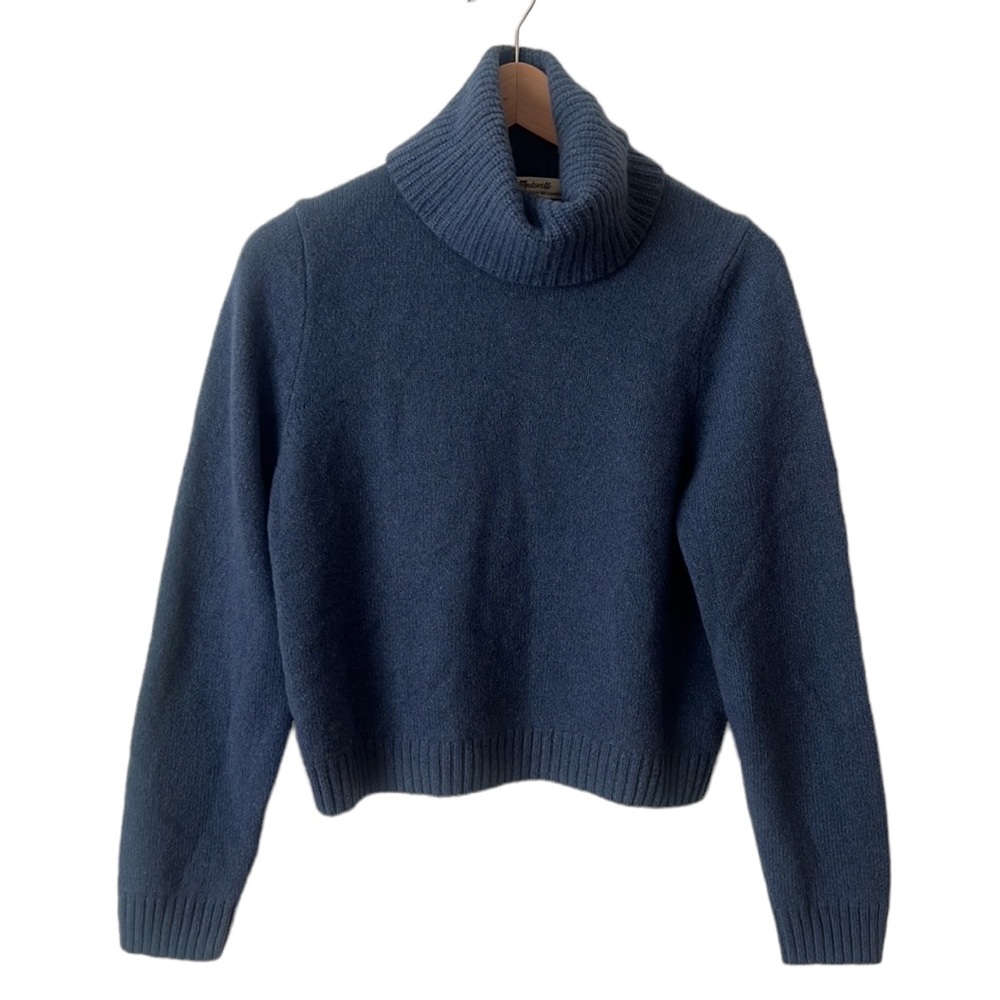 NWT Madewell Blue (Re)Sourced Cashmere Blend Cowlneck Sweater Medium Reg. $138